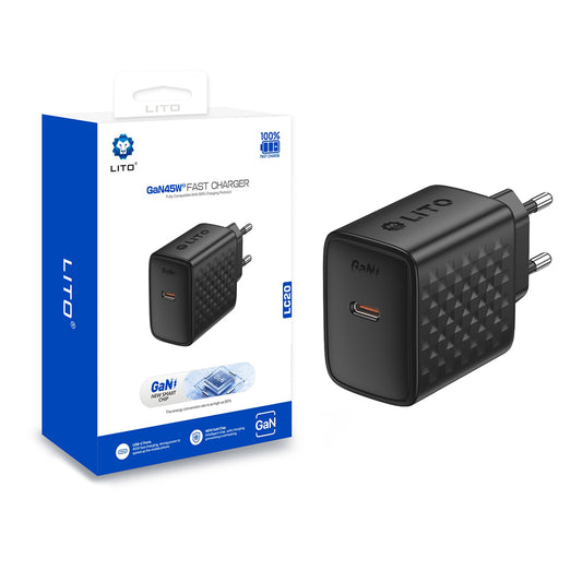 Punjač Mreža Lito LC20, 45W, 3A, 1 x USB-C, Crni