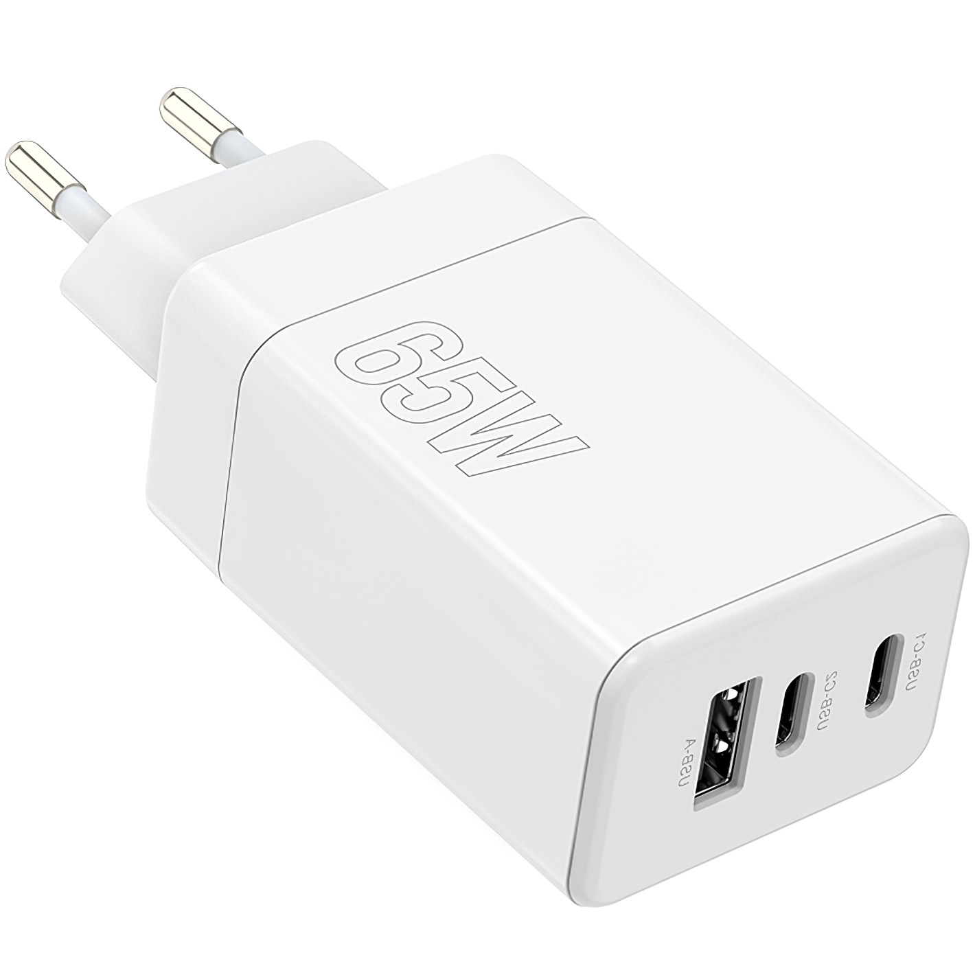 MaXlife Network Charger MXTC-08-65ACC, 65W, 3.25A, 1 x USB-A - 2 x USB-C, White 
