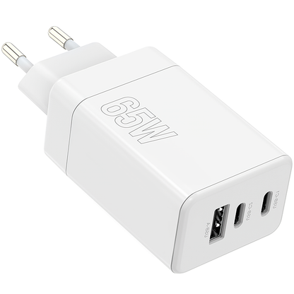 MaXlife Network Charger MXTC-08-65ACC, 65W, 3.25A, 1 x USB-A - 2 x USB-C, White 