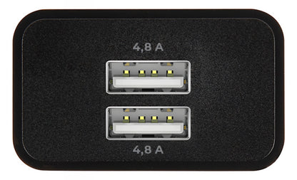 Punjač za mrežu MaXlife MXTC-12, 24W, 2.4A, 2 x USB-A, Crni
