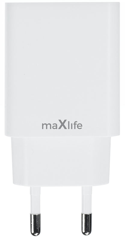 Punjač za mrežu MaXlife MXTC-13-20AC, 20W, 3A, 1 x USB-A - 1 x USB-C, Beli