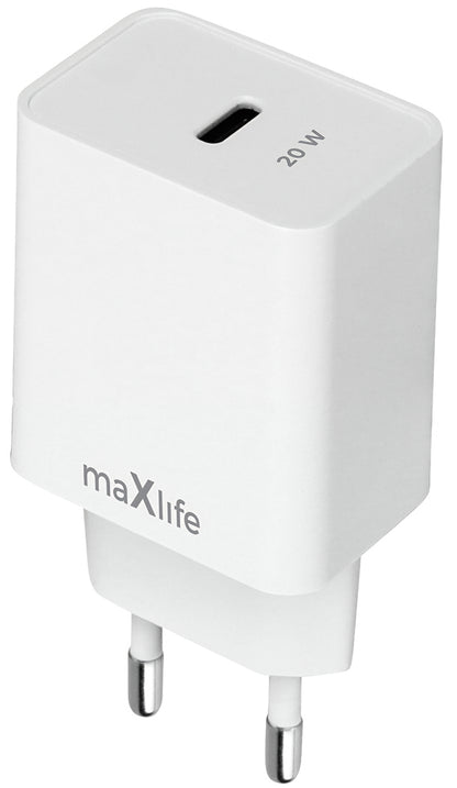 Punjač za mrežu MaXlife MXTC-13-20C, 20W, 3A, 1 x USB-C, Bela