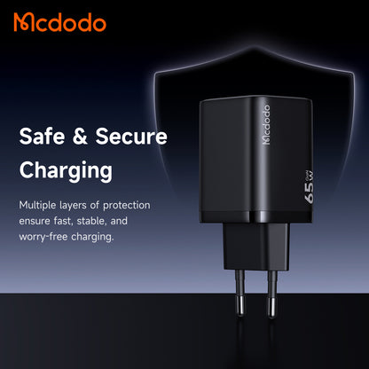 Punjač za mrežu McDodo CH-0850 Ultimate Mini, 65W, 3.25A, 1 x USB-C, Crni
