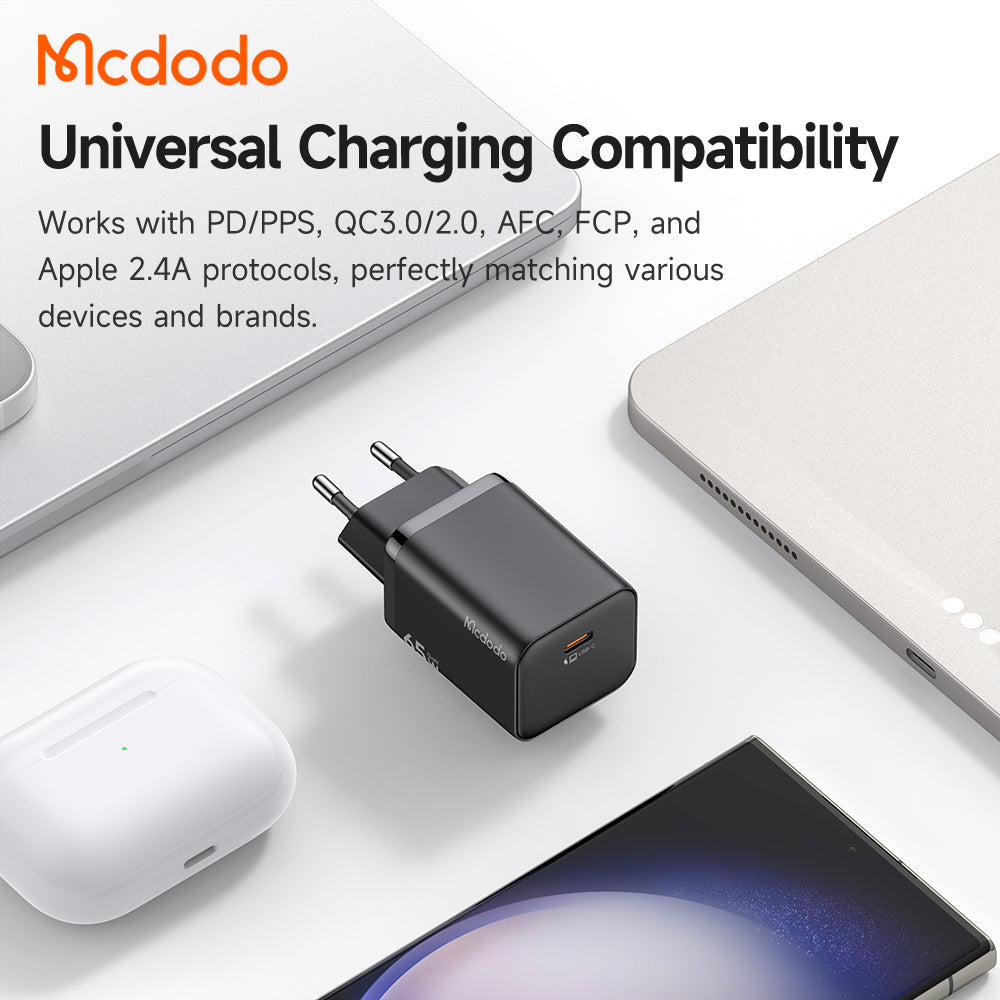 Punjač za mrežu McDodo CH-0850 Ultimate Mini, 65W, 3.25A, 1 x USB-C, Crni