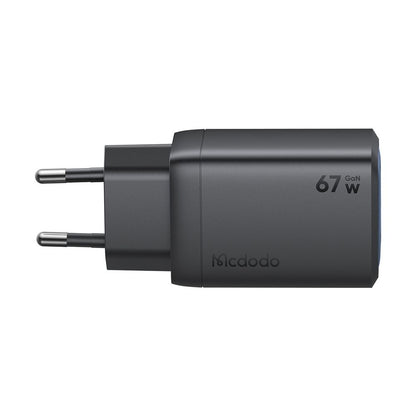Mrežni punjač McDodo CH-0970 Gana Mini, 67W, 3A, 1 x USB-A - 2 x USB-C, Crni