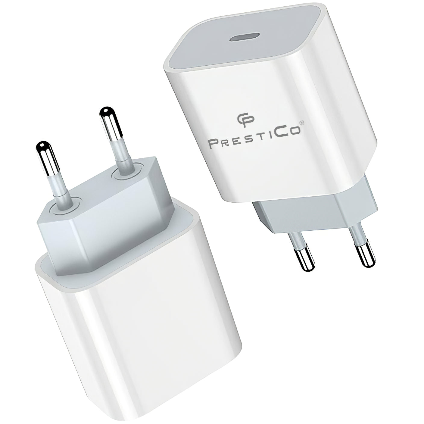Network Charger Prestico F8A Box, 20W, 3A, 1 x USB-C, White 