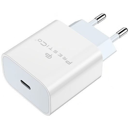 Network Charger Prestico F8A Box, 20W, 3A, 1 x USB-C, White 