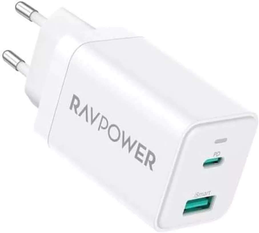 Punjač za mrežu RavPower RP-PC171, 45W, 3A, 1 x USB-A - 1 x USB-C, Bela
