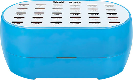 Network Charger Relife RL-304M, 160W, 2.4A, 30 x USB-A, Blue