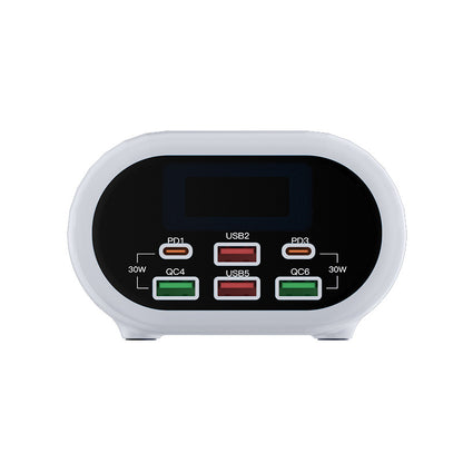 Network Charger Relife RL-309U, 72W, 5A, 2 x USB-C - 4 x USB-A, Silver 