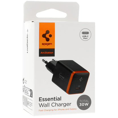 Punjač Mreže Spigen EE301EU Essential, 30W, 3A, 1 x USB-C, Crni ACH08448