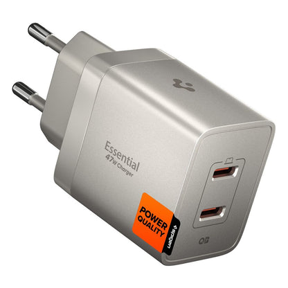 Mrežni punjač Spigen EE472EU Essential, 47W, 3A, 2 x USB-C, Titan Siva ACH10451