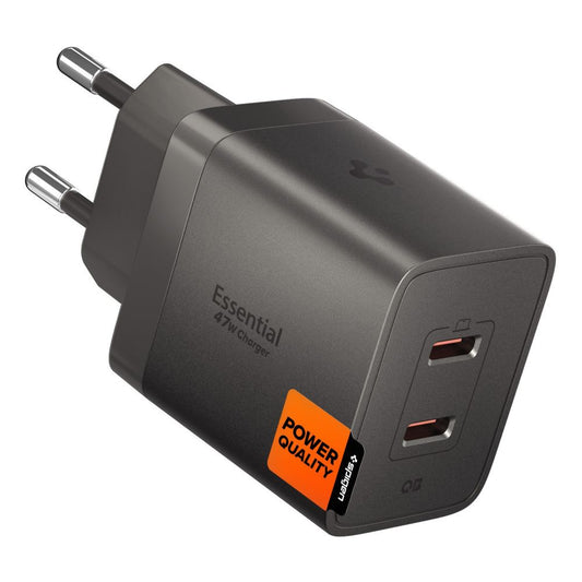 Mrežni punjač Spigen EE472EU Essential, 47W, 3A, 2 x USB-C, Siva ACH10450