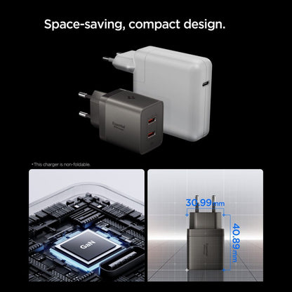 Mrežni punjač Spigen EE472EU Essential, 47W, 3A, 2 x USB-C, Siva ACH10450