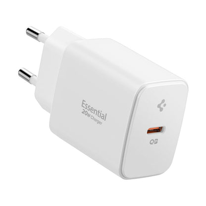 Punjač mreže Spigen Essential, 20W, 3A, 1 x USB-C, Beli