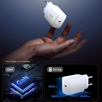 Punjač mreže Spigen Essential, 20W, 3A, 1 x USB-C, Beli