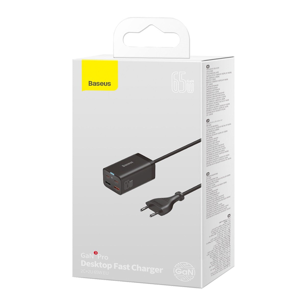 Punjač Baseus GaN3 Pro stacionarna stanica, 65W, 3A, 2 x USB-A - 2 x USB-C, Crni CCGP040101