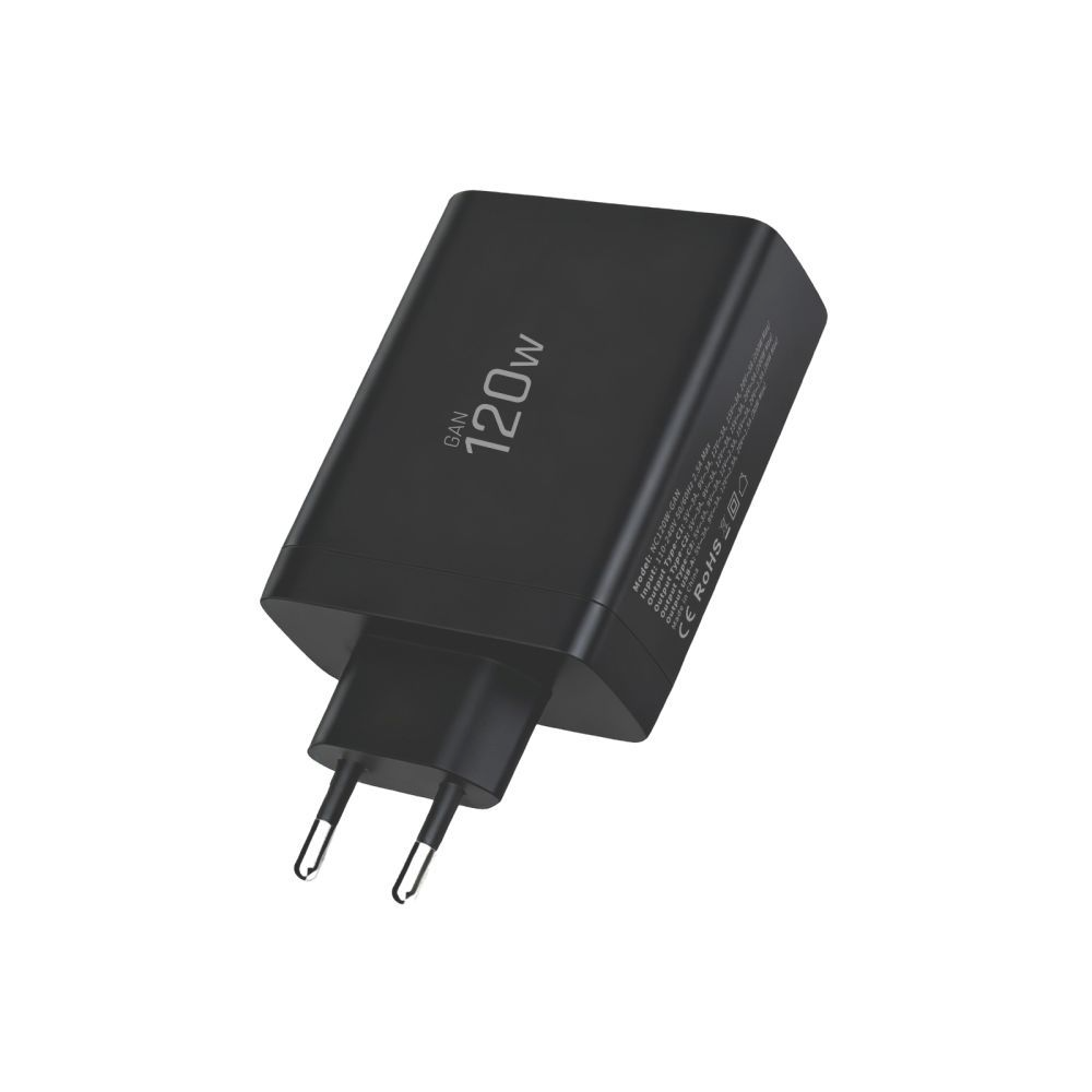 Punjač mreže Tech-Protect NC120W-GAN, 120W, 5A, 1 x USB-A - 3 x USB-C, Crni