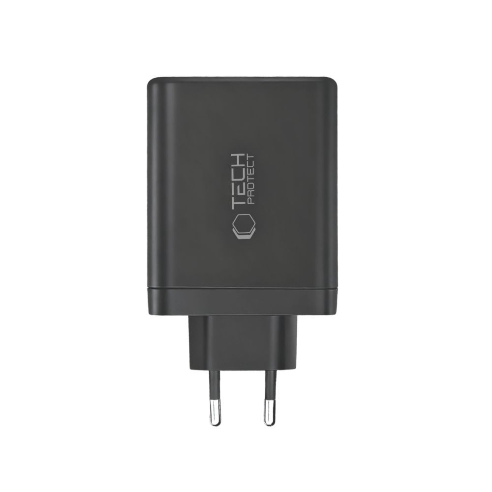Punjač mreže Tech-Protect NC120W-GAN, 120W, 5A, 1 x USB-A - 3 x USB-C, Crni