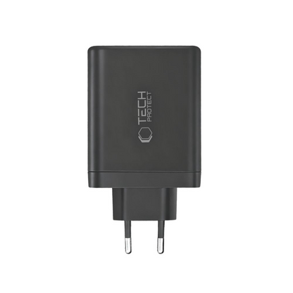 Punjač mreže Tech-Protect NC120W-GAN, 120W, 5A, 1 x USB-A - 3 x USB-C, Crni