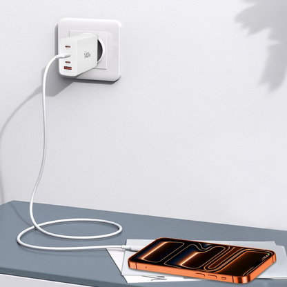 Punjač za mrežu Tech-Protect NC140W-GAN, 140W, 5A, 1 x USB-A - 3 x USB-C, Beli