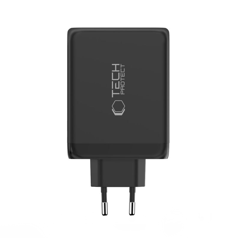 Punjač mreže Tech-Protect NC200W-GAN, 200W, 5A, 1 x USB-A - 3 x USB-C, Crna