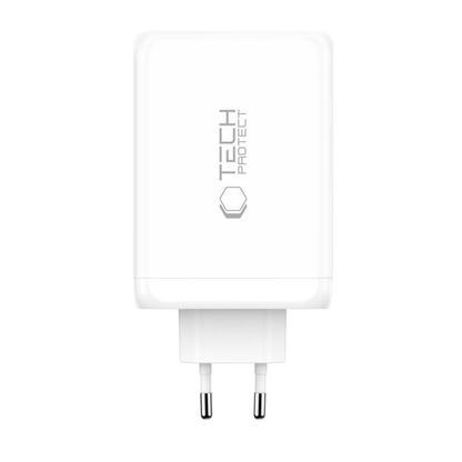 Punjač mreže Tech-Protect NC240W-GAN, 240W, 5A, 1 x USB-A - 3 x USB-C, Beli