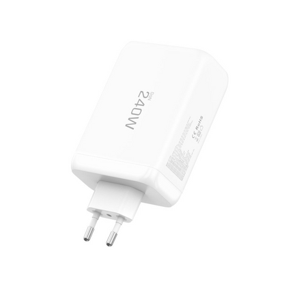 Punjač mreže Tech-Protect NC240W-GAN, 240W, 5A, 1 x USB-A - 3 x USB-C, Beli