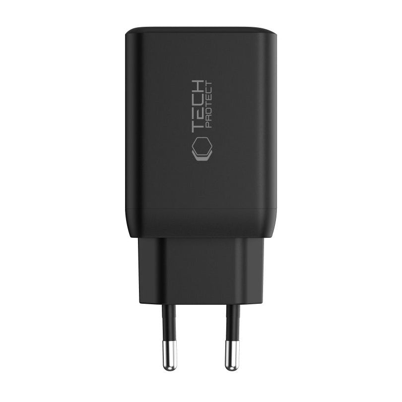 Punjač za mrežu Tech-Protect NC45W, 45W, 3A, 2 x USB-C, Crni