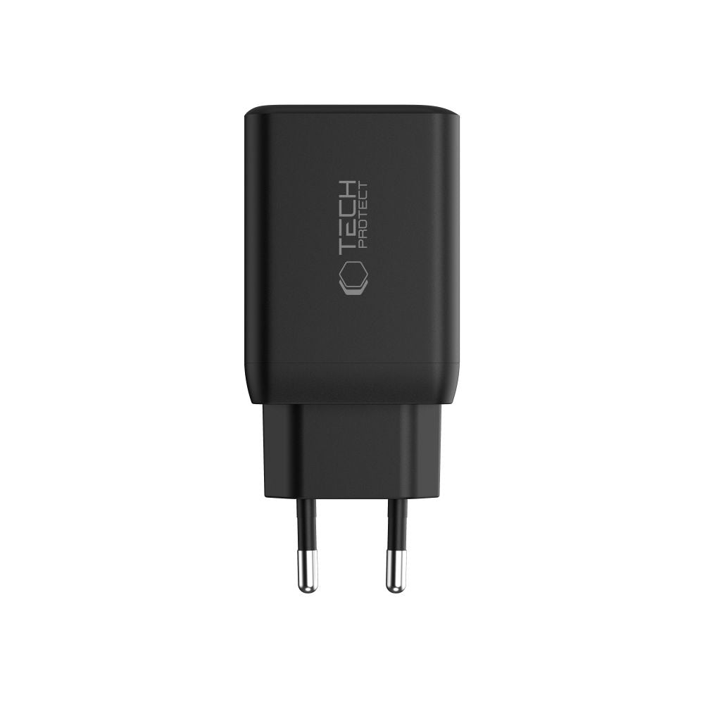 Punjač za mrežu Tech-Protect NC45W, 45W, 3A, 2 x USB-C, Crni