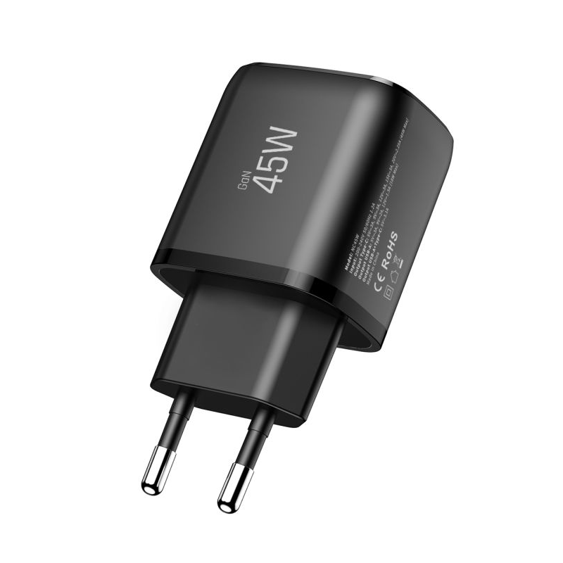 Punjač mreže Tech-Protect NCA45W, 45W, 3A, 1 x USB-A - 1 x USB-C, Crni