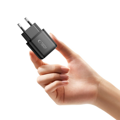 Punjač mreže Tech-Protect NCA45W, 45W, 3A, 1 x USB-A - 1 x USB-C, Crni