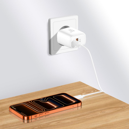 Punjač mreže Tech-Protect NCA45W, 45W, 3A, 1 x USB-A - 1 x USB-C, Beli