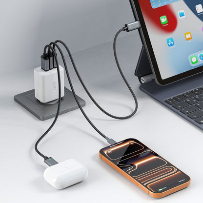 Punjač mreže Tech-Protect NCA65W, 65W, 3A, 1 x USB-A - 2 x USB-C, Beli
