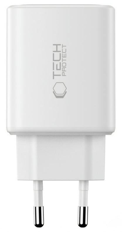 Punjač mreže Tech-Protect NCA65W, 65W, 3A, 1 x USB-A - 2 x USB-C, Beli