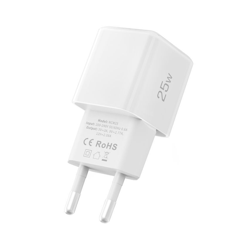 Mrežni punjač Tech-Protect NCM25, 25W, 3A, 1 x USB-C, Bela
