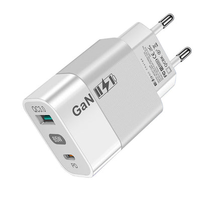 Mrežni punjač Techsuit CHPD131, 65W, 3.25A, 1 x USB-A - 1 x USB-C, Beli