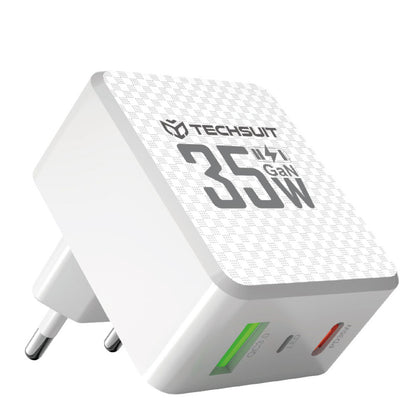 Punjač mreže Techsuit CHPD173 Tiny, 35W, 3A, 1 x USB-A - 1 x USB-C, Beli