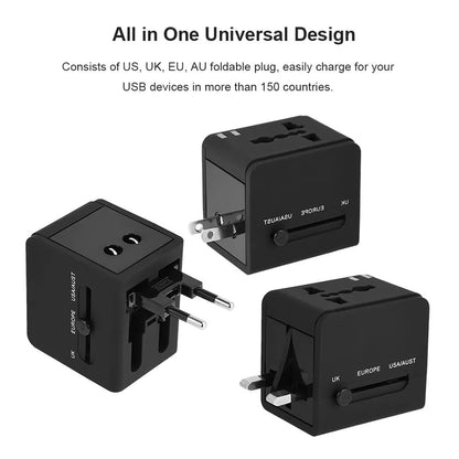 Punjač mreže Techsuit HHt148 Travel, 10W, 2A, 2 x USB-A, Crni