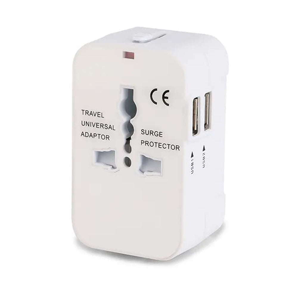 Punjač mreže Techsuit HHT202 Travel, 10W, 2A, 2 x USB-A, Beli