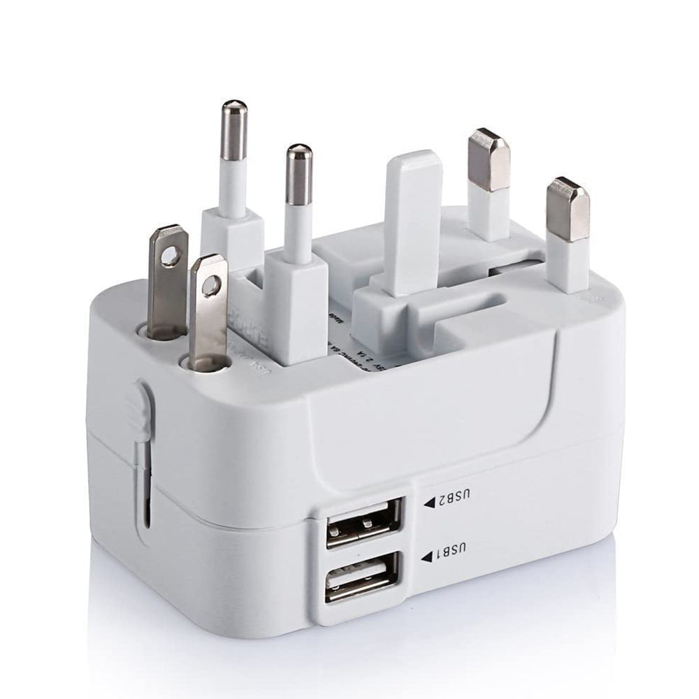 Punjač mreže Techsuit HHT202 Travel, 10W, 2A, 2 x USB-A, Beli