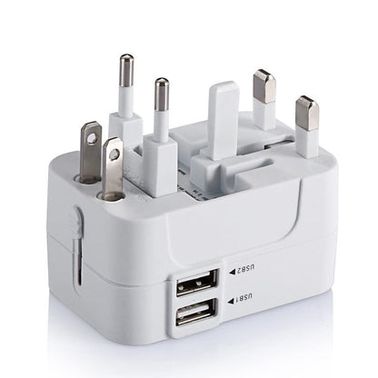 Punjač mreže Techsuit HHT202 Travel, 10W, 2A, 2 x USB-A, Beli