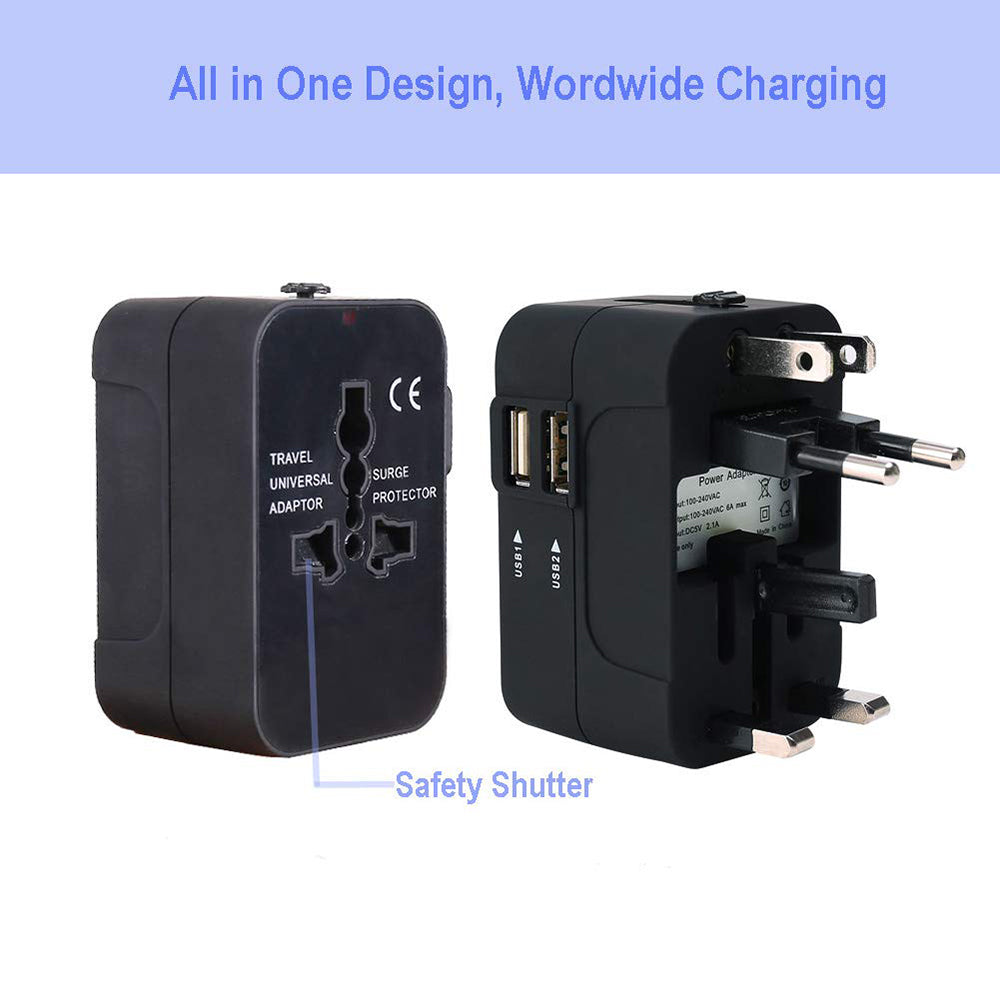 Punjač mreže Techsuit HHT202 Travel, 10W, 2A, 2 x USB-A, Beli