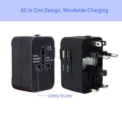 Punjač mreže Techsuit HHT202 Travel, 10W, 2A, 2 x USB-A, Beli
