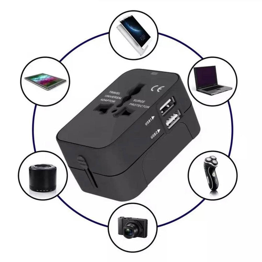 Punjač mreže Techsuit HHT202 Travel, 10W, 2A, 2 x USB-A, Beli