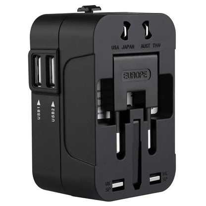 Punjač mreže Techsuit HHT202 Travel, 10W, 2A, 2 x USB-A, Crni