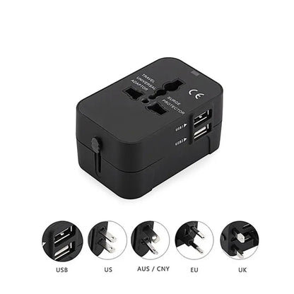 Punjač mreže Techsuit HHT202 Travel, 10W, 2A, 2 x USB-A, Crni