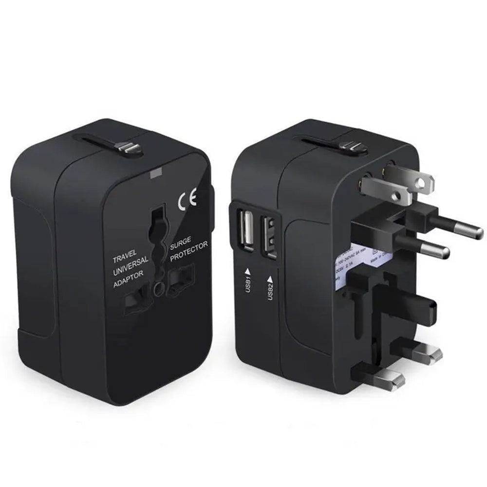 Punjač mreže Techsuit HHT202 Travel, 10W, 2A, 2 x USB-A, Crni