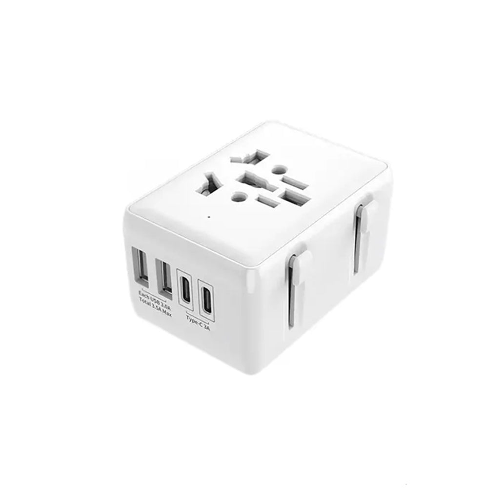 Punjač mreže Techsuit HHT203A Travel, 20W, 3A, 2 x USB-A - 2 x USB-C, Beli
