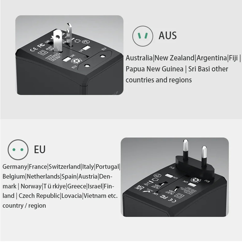 Punjač mreže Techsuit HHT203A Travel, 20W, 3A, 2 x USB-A - 2 x USB-C, Beli